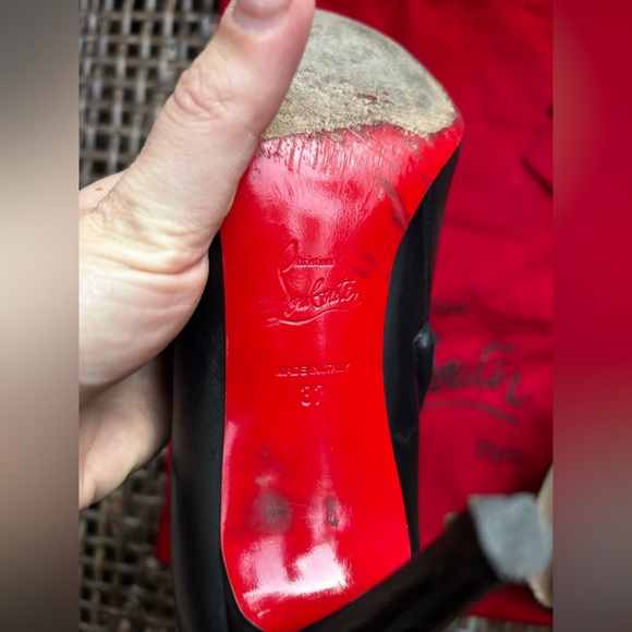 Christian Louboutin Belle Leather Red-Sole Ankle Boots Black Leather - Picture 8 of 14